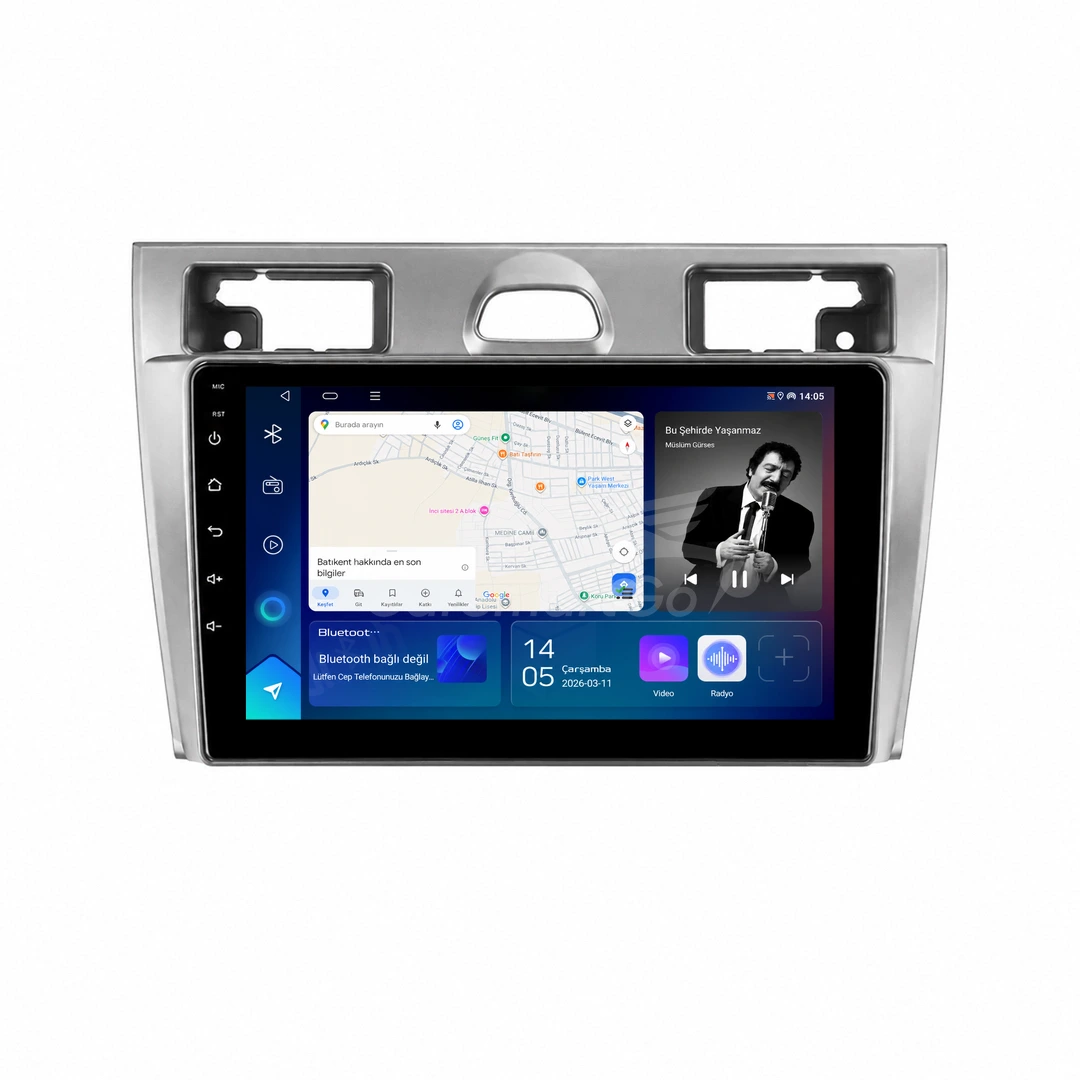 Ford Fiesta Android Siyah Multimedya Sistemi (2006-2009) 8GB RAM 128GB Hafıza