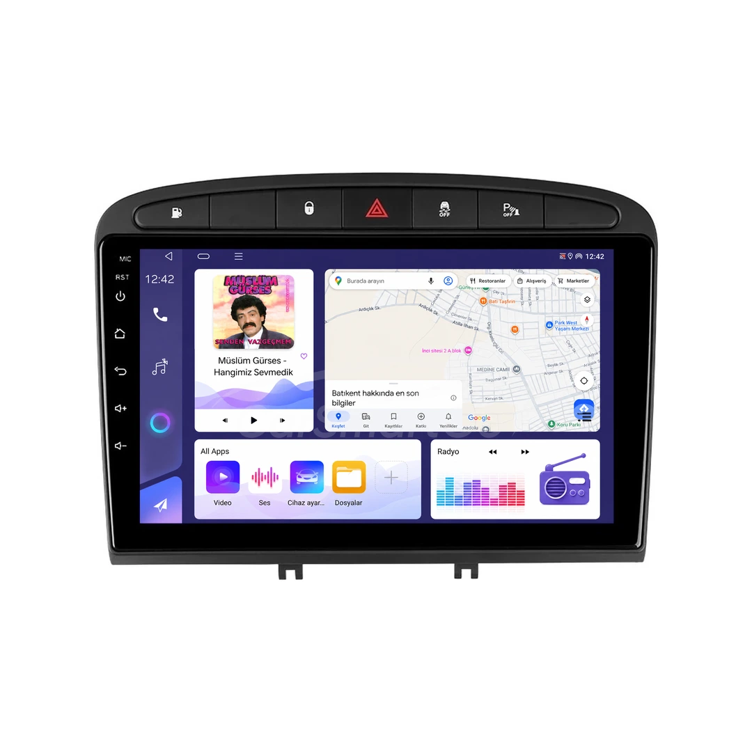Peugeot 308 Android Multimedya Sistemi (2008-2013) 4GB RAM 32GB Hafıza