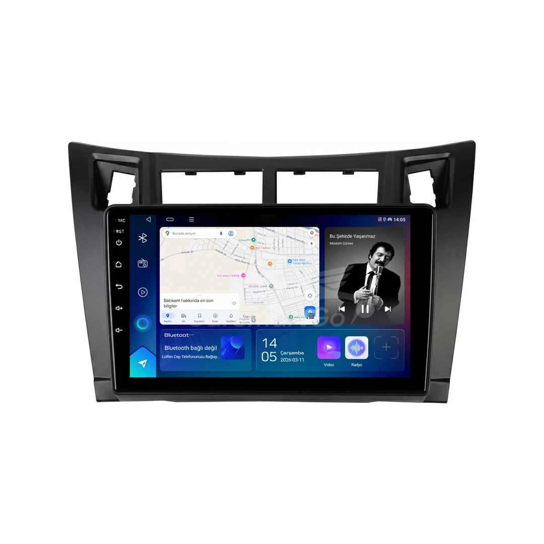 Toyota Yaris Android Siyah Multimedya Sistemi (2007-2011) 8GB RAM 128GB Hafıza Pro